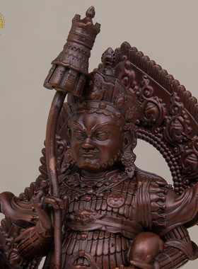 紫铜财宝天王多闻随身佛像摆件