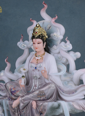 红狐九尾娘娘神像客厅汉白玉