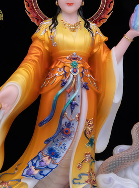 女娲娘娘神像汉白玉桌面摆件