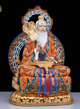 三清道祖铜彩供奉摆福吉祥工艺品