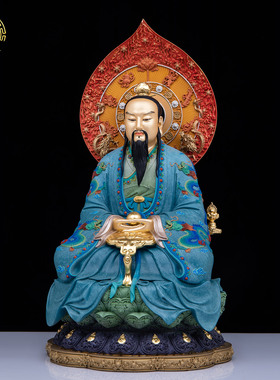 三清道祖神像家居供奉全铜摆件