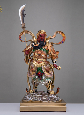 韦陀伽蓝菩萨铜彩绘看护