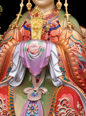 纯铜碧霞元君神像家用供奉摆件