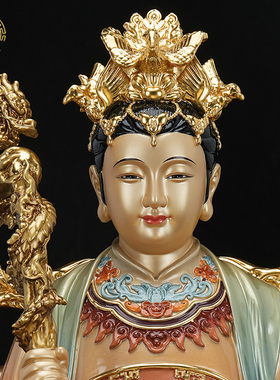 玉皇大帝王母娘娘神像铜彩摆放