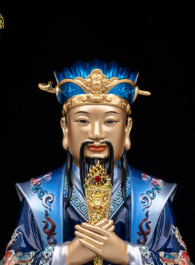 三官大帝祈福铜像供奉摆件