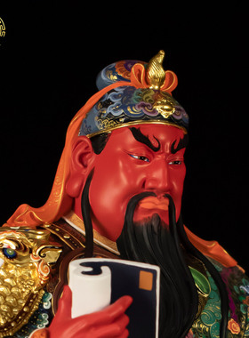 匠心雕刻关圣帝君神像供奉摆件