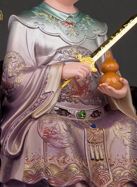 九天玄女坐款神像树脂古彩树脂