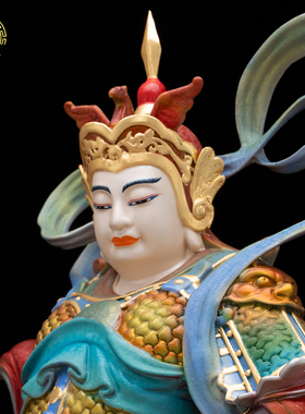 韦陀菩萨铜像护法供奉摆件