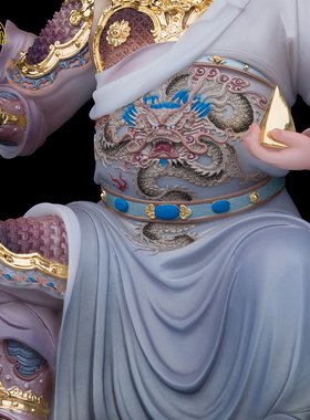 华光大帝神像汉白玉供奉摆件