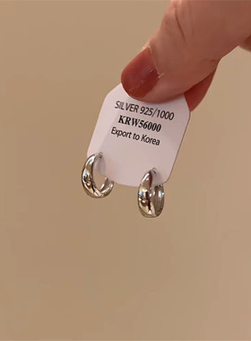 气质耳环百搭新款银色轻奢简约