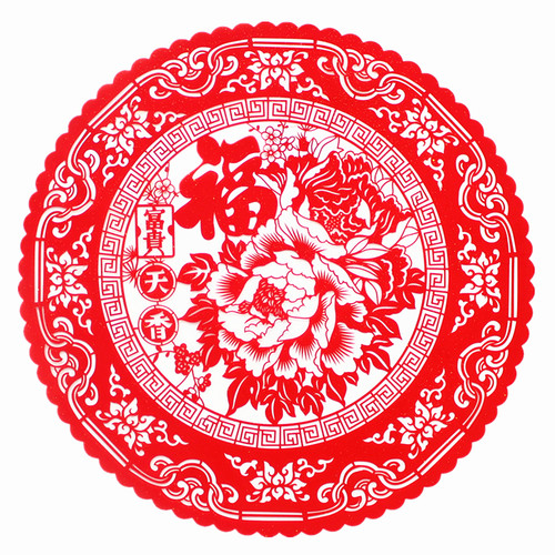 2026年马年元旦新年中国风绒布剪纸装饰窗花玻璃贴乔迁春节大福字 - 图3