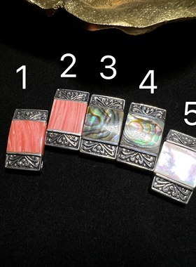 925银贝母吊坠欧美古董首饰中古