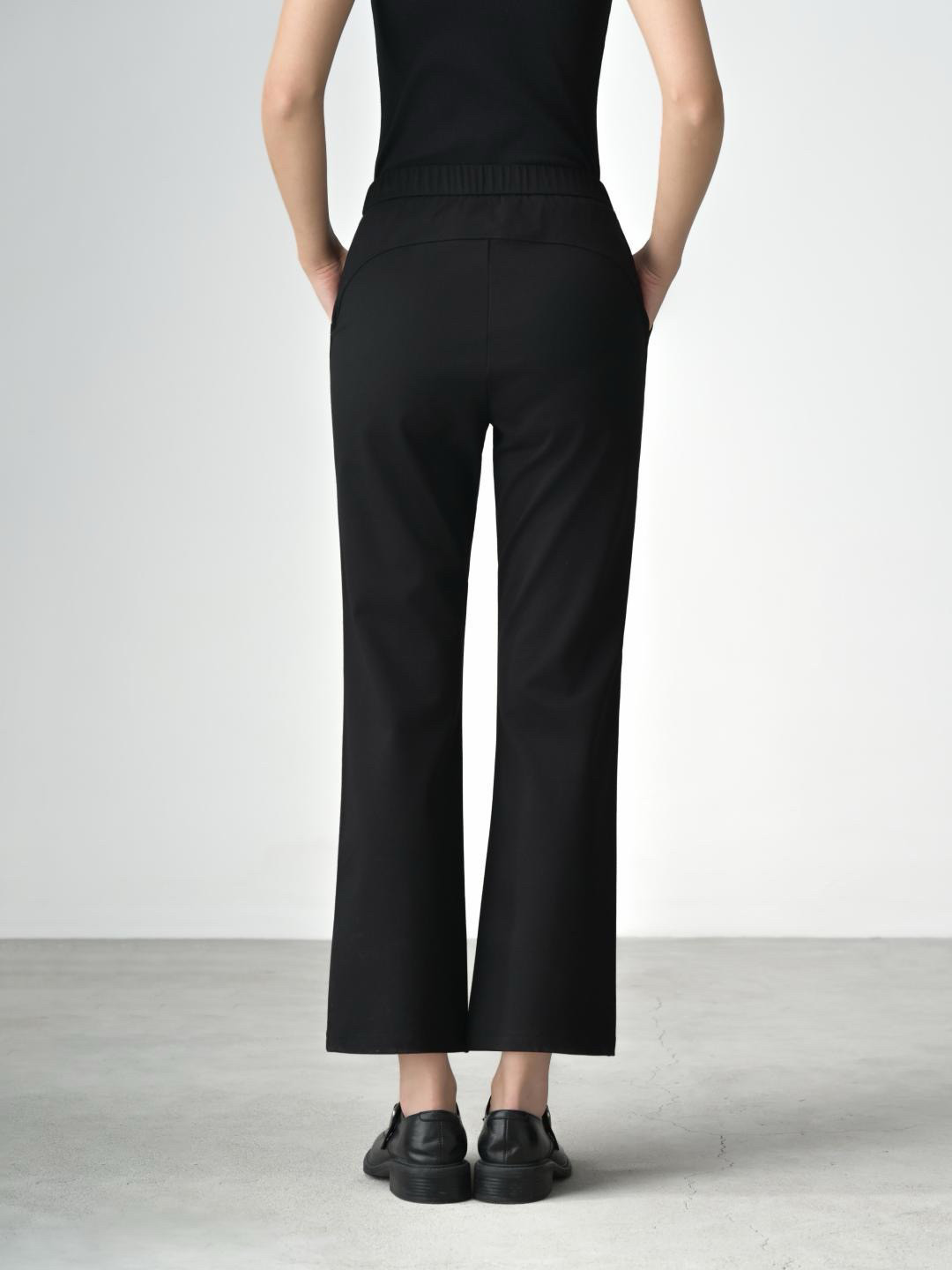 SEAWHEN海维恩进阶塑形微喇裤3.0经典百搭四面弹黑色通勤西装裤