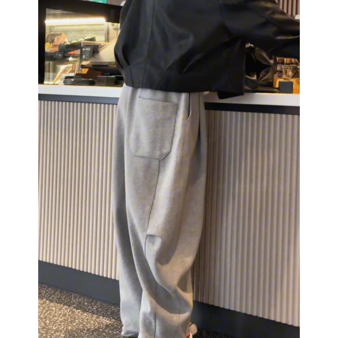 景倩妮灰色简约百搭宽松休闲裤2025年秋季新款梨形高腰显瘦阔腿裤,淘宝优惠券,粉丝福利购,淘宝优惠卷