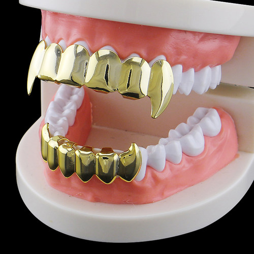 hiphop金牙套 金牙齿 嘻哈牙套 镀金 grillz大金牙嘻哈饰品镀金 - 图3