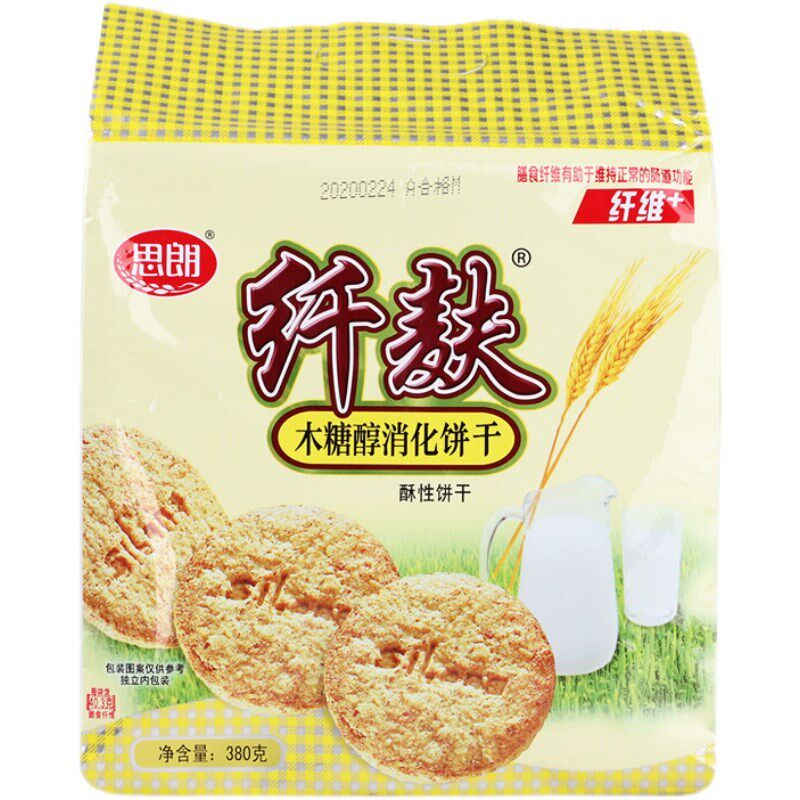 纤麸380g*2木糖醇代餐消化饼干 美香美甜营养（消化）饼干