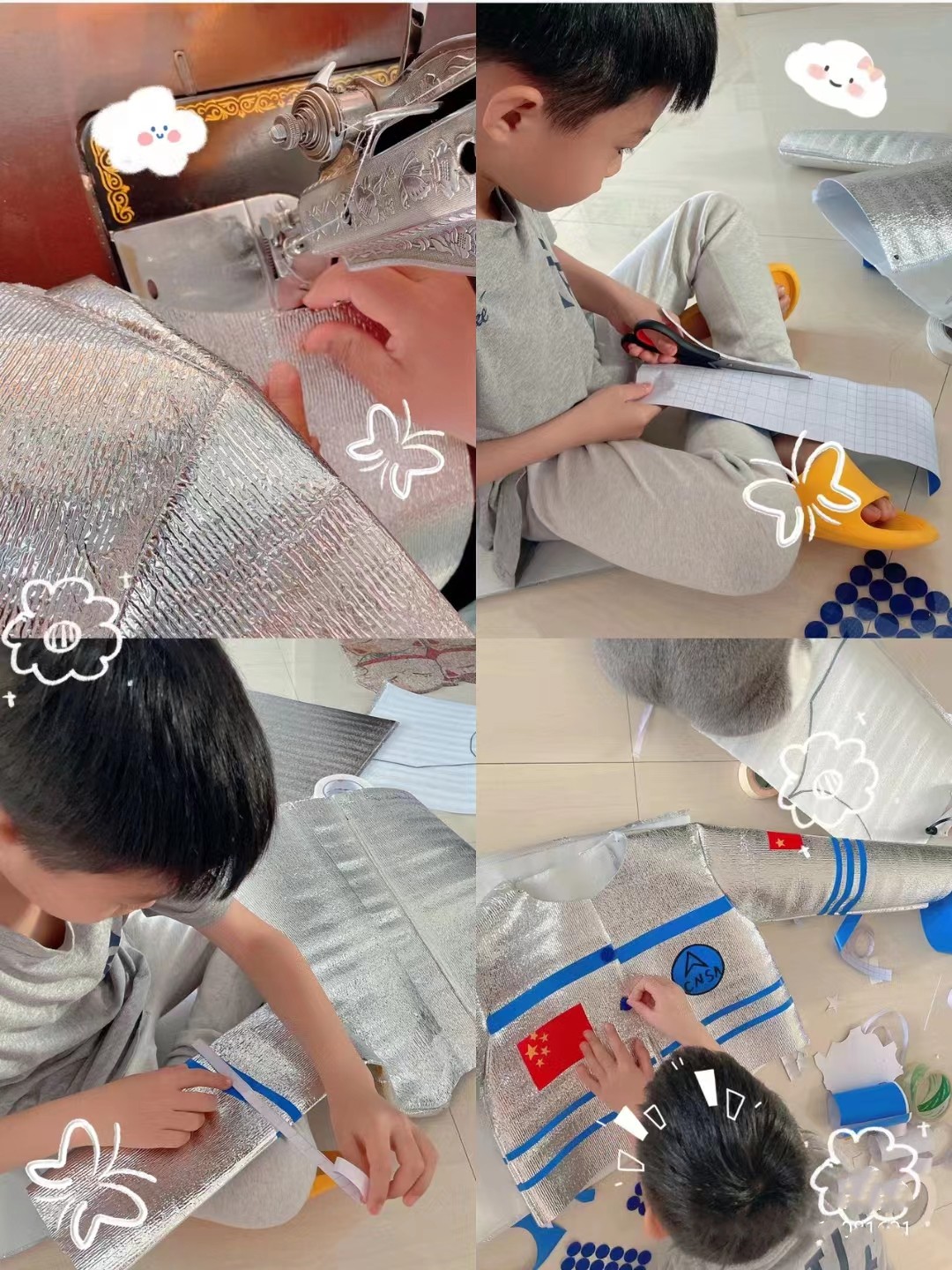 环保服装儿童时装秀男童宇航员太空服成品手工制作diy材料包走秀 - 图1