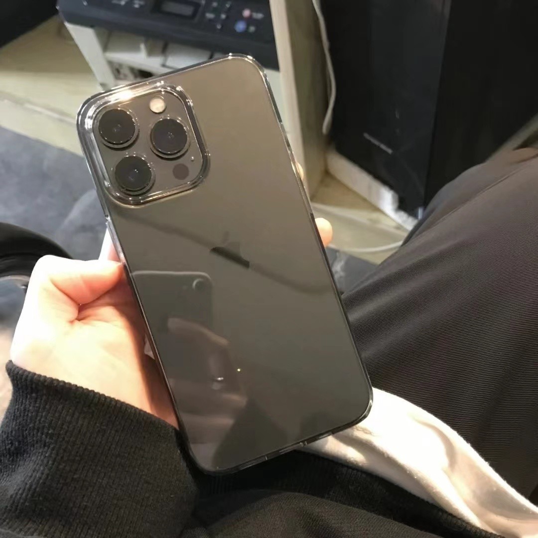 高级墨水黑灰色17/16苹果15PROMAX手机壳14适用iphone13Pro方边mini简约12/11情侣xr软壳