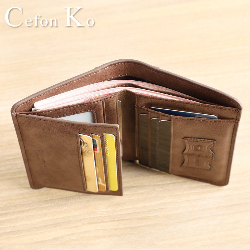 2019新款男士短款超薄ck潮真皮钱包 Cefon Ko品牌自营店钱包