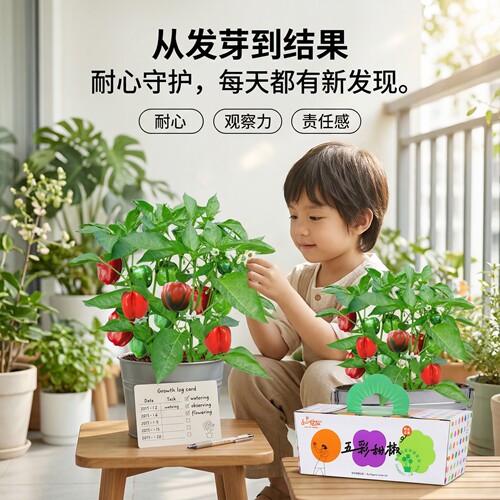 IAM 儿童种植盆栽番茄黄瓜植物观察日记阳台种菜 进口土壤免移栽 - 图2