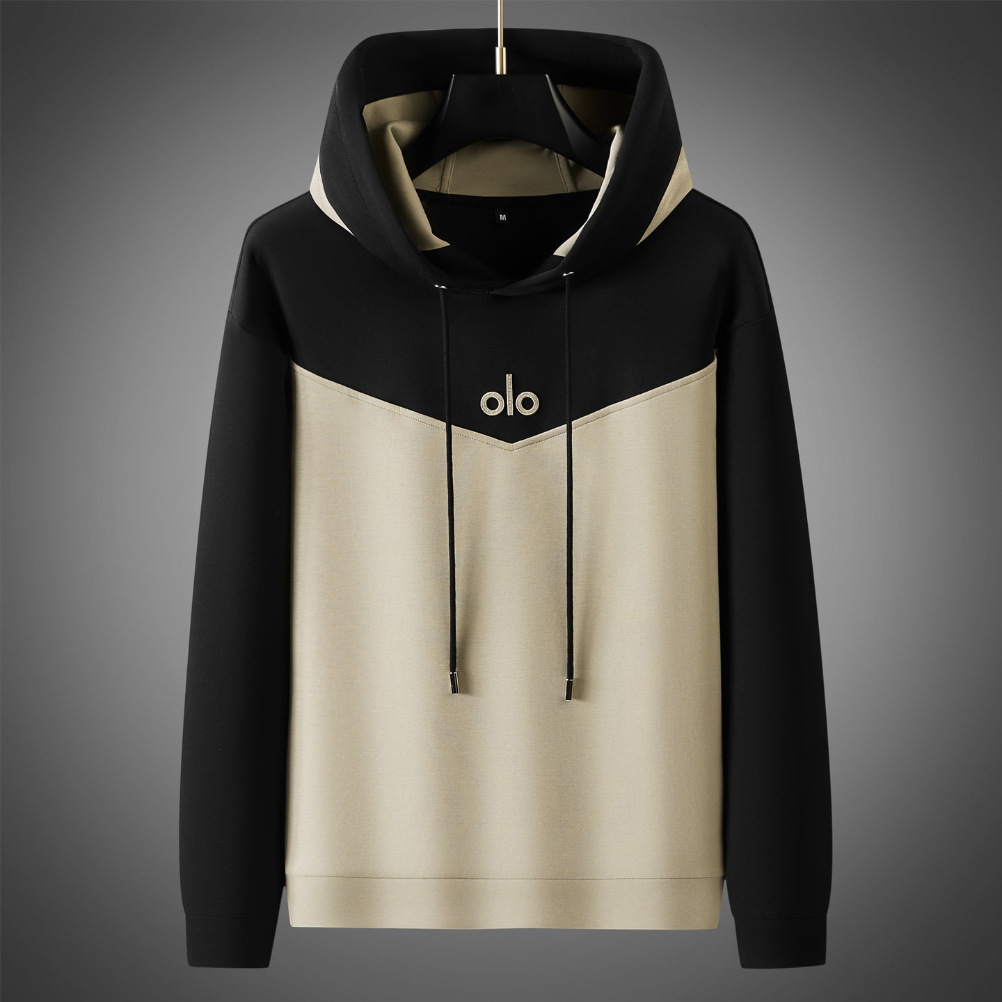 春秋高端连帽休闲套装男士舒适透气混纺棉时髦修身卫衣运动两件套 - 图2