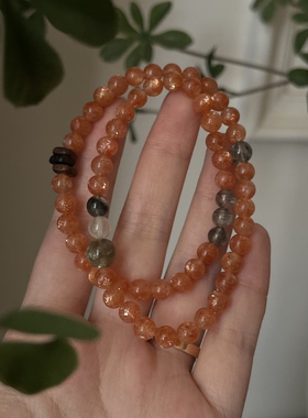 木火-天然紫锂辉紫水晶红幽灵绿檀木桃花生日礼物南红多圈石榴石