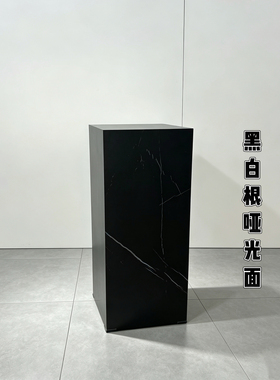黑白根岩板轻奢立柱展示地台定制