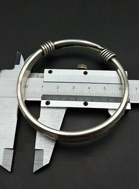 包邮雕刻情侣款老传统做旧苗银