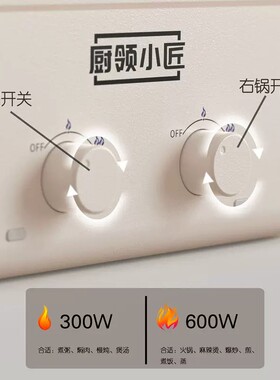 家用鸳鸯电火锅分体式不粘锅煎炒一体锅电热料理锅多功能电煮锅