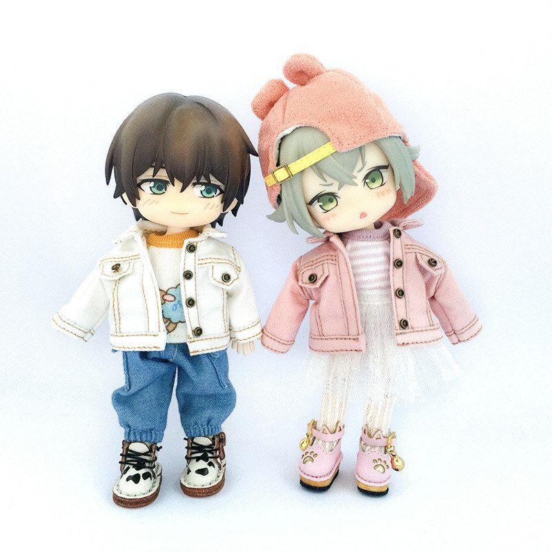 ob11娃衣 夹克外套 bjd pd9 ymy p10素体手办娃娃衣服牛仔衣 - 图1