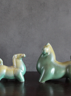 景德镇生肖招财桌面装饰乔迁礼物