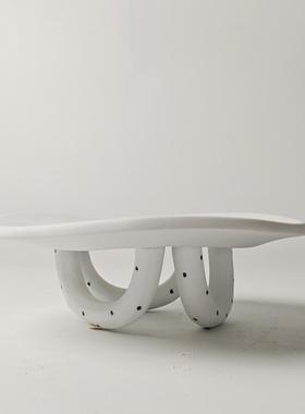 三脚盘水果盘摆件家居艺术酒店民宿餐桌客厅餐桌茶几零食陶瓷托盘