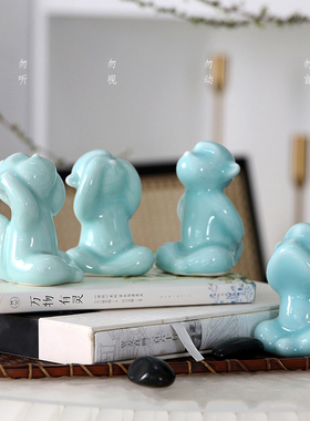 现代简约陶瓷小猴子桌面装饰