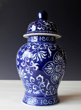 景德镇新中式风陶瓷插花家居装饰