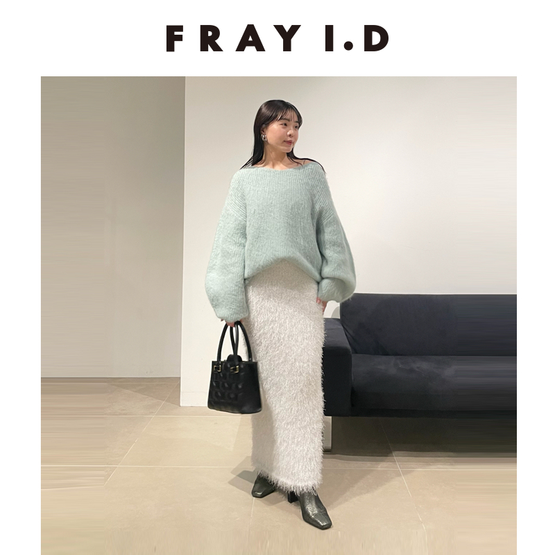 FRAY I.D秋冬百搭宽松羊毛混纺罗纹针织衫FWNT245092 - 图2