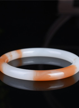 新疆和田糖羊脂白玉且末料黄白玉少女款玉手镯叮当圆细条玉石镯子