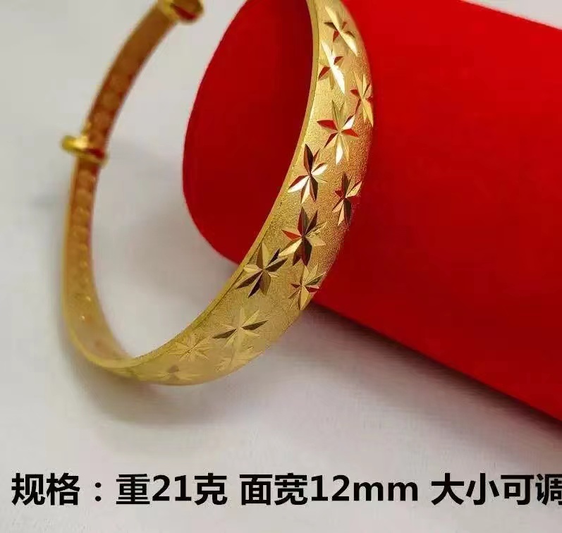 古法沙金手镯手链女款镀真金手镯圈保色持久送自己送长辈手镯_饰品_流行首饰_时尚饰品新
