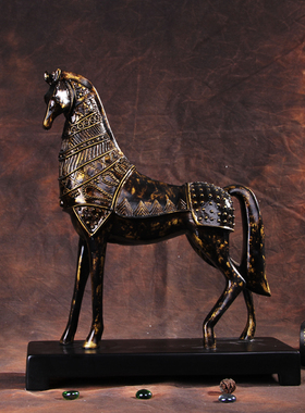 美式欧式书房战马摆件