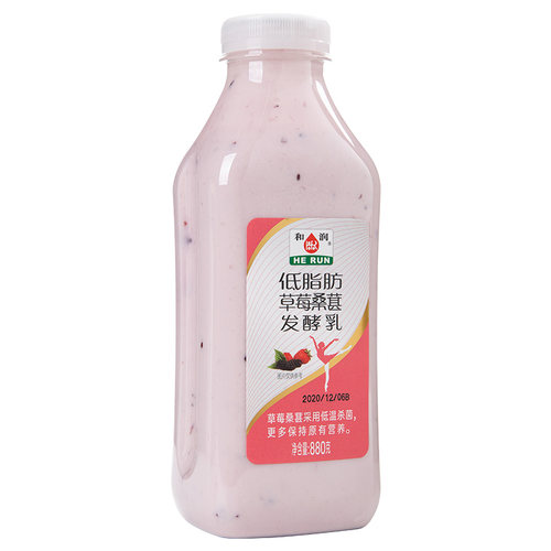 和润零脂肪0蔗糖酸奶无添加剂酸牛奶发酵乳低温酸奶880g2桶新鲜 - 图0