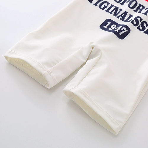 Детский быстросохнущий купальник для мальчиков, спортивный комплект, короткий рукав, защита от солнца