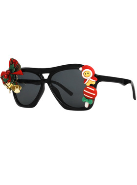 CHRISMAS欧美新圣诞节限定太阳镜鼻梁镂空大方框Y2K圣诞个性墨镜