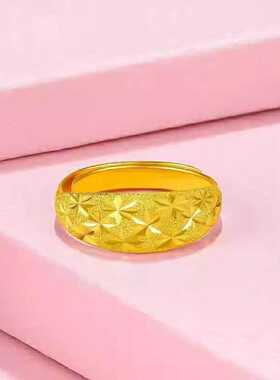戒指金色满天星男女戒指情侣开口简约戒子指环结婚