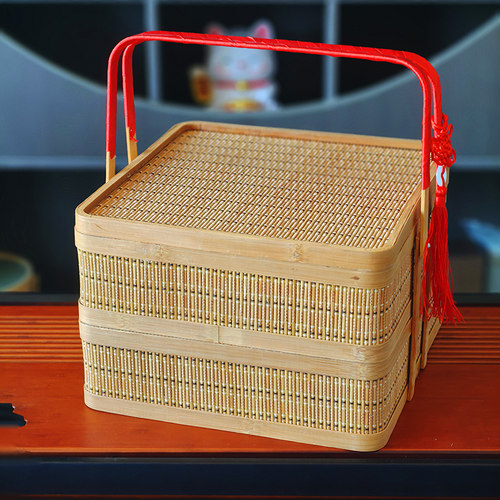 竹编手提篮子特产香肠卤菜零食蜂蜜大闸蟹活动包装新端午粽子礼盒 - 图1