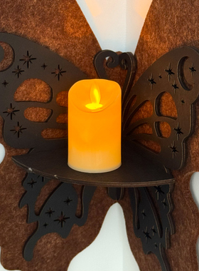 法式蝴蝶烛台毛毡板手工diy卧室客厅墙角装饰轻奢风高级感壁挂件