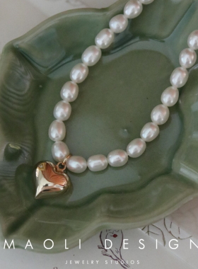 925纯银镀金天然淡水珍珠项链