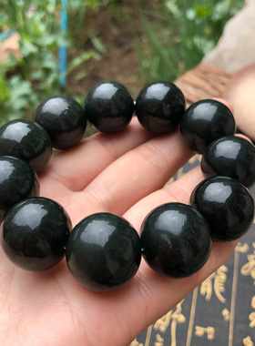 天然和田玉玉珠手链青玉佛珠玉手链手串送证书