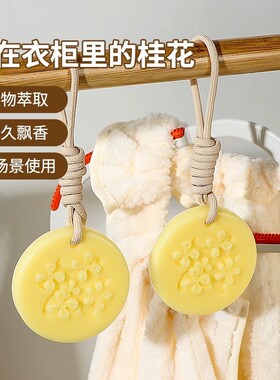 金桂香薰蜡片圆形车载香氛蜡片桂花香片衣柜除味香高级挂持久留香
