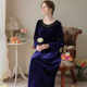Golden velvet home clothes can be worn outside long skirts retro autumn and winter