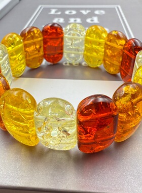 抖音小红书花珀鱼骨V形手牌