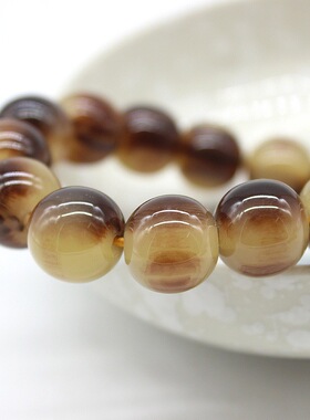 仿蜜蜡牛角手链佛珠手串